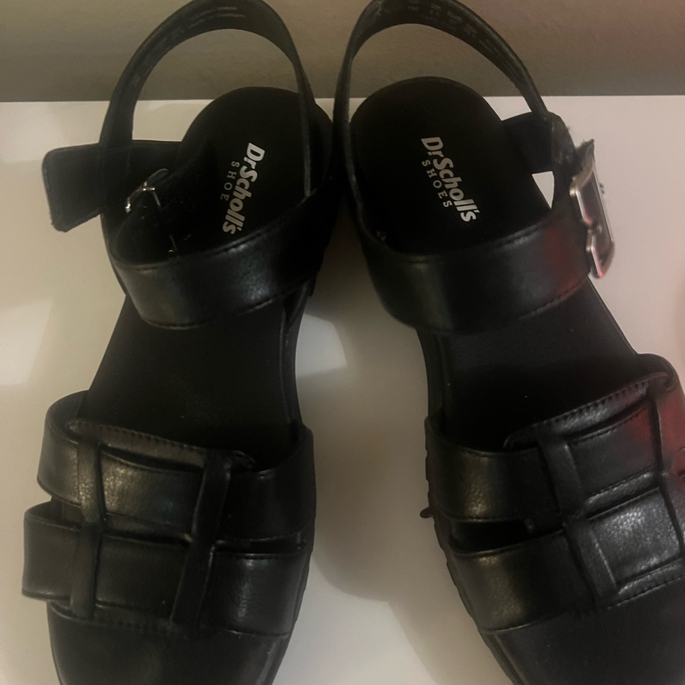 Dr. Scholl's Black Strappy Sandals